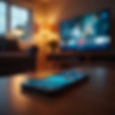 Streaming from iPhone to Chromecast Chromecast connected to a TV with iPhone streaming