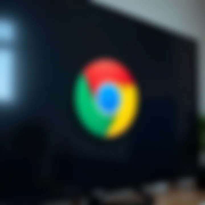 Illustration of Google Chrome logo on Android TV screen