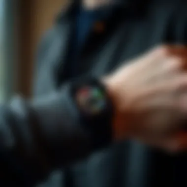 User engaging with the Apple Watch for time management