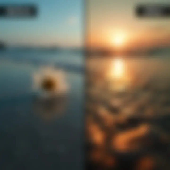 A visually striking before-and-after effect using video filters