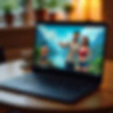 The Sims on Chromebook A Chromebook displaying The Sims gameplay