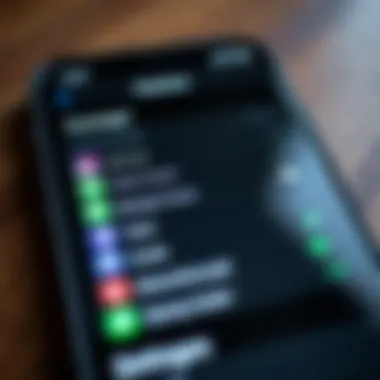 Navigating iPhone Settings for Recovery Settings menu of an iPhone with audio options highlighted