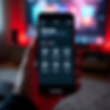 Smartphone displaying Fire Stick remote interface